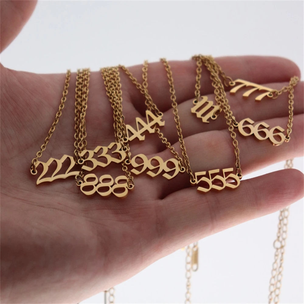 111 222 333 444 555 666 777 888 999 Angel Number Anklets For Women Stainless Steel Leg Bracelet Beach Foot Goth Jewelry BFF Gift