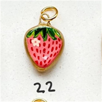 Colorful dopamine pendant with oil droplets, strawberry, crab, heart, shell pattern, color preservation