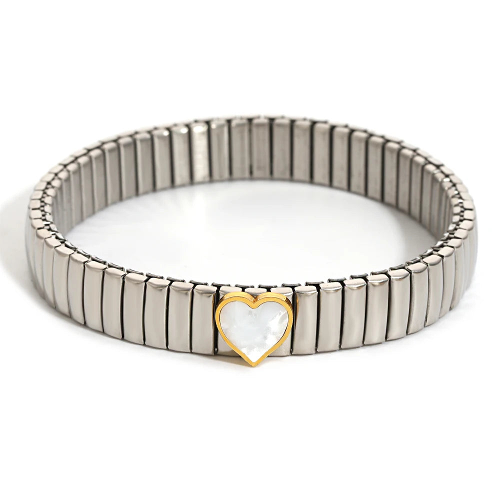 Greatera Elastic Love Ring Bangle For Women Men Fashion Multiple Stainless Steel Star Pattern Charm Watch Strap Bracelet Jewelry