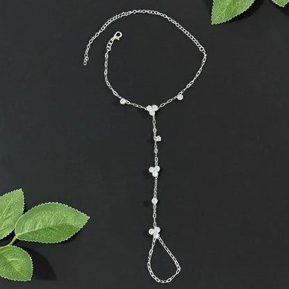 Crystal bracelets for women, simple fine chain finger bracelets, jewelry accessories, gifts