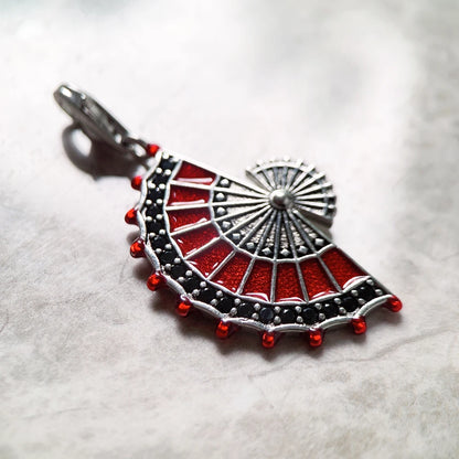 Pendant Red Fan Spring Brand New Fashion Jewelry Europe Style Trendy 925 Sterling Silver Gift For Women