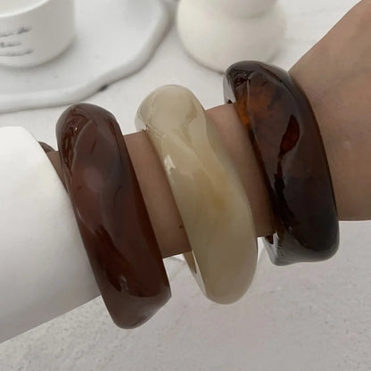 DIEZI Punk Big Geometric irregular Bangles Fashion Hip Hop Acrylic Wide Bangles Bracelets For Women Men New Gift Jewelry