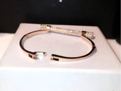 Famous  Luxury Full Crystal  Cuff Bracelets Bangle  For Women Rhinestones   Arm  Jewelry
