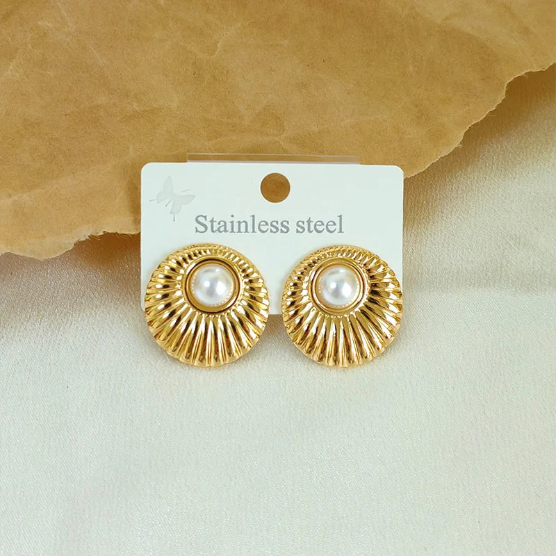 Stainless Steel Vintage Summer Starfish Stud Earrings For Women Simple fashion Star Shell Earrings Stud Ocean Party Jewelry Gift