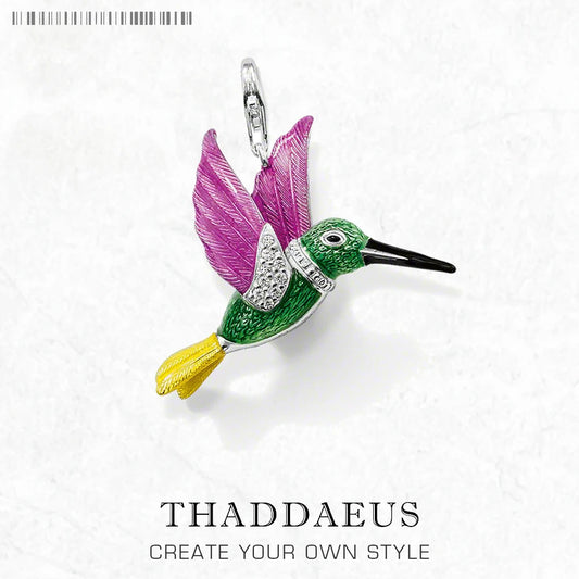 Pendant Hummingbird Colorful Brand New Fashion Jewelry Europe Style 925 Sterling Silver Trendy Gift For Woman