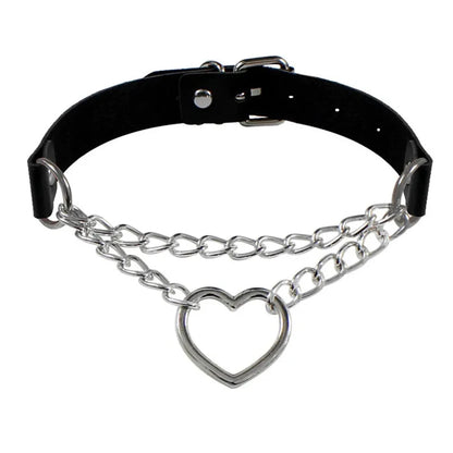 Round Layered Necklace Black Chain Necklaces for Women Men Pu Leather Gothic Punk Statement Choker Necklace Cosplay Jewelry