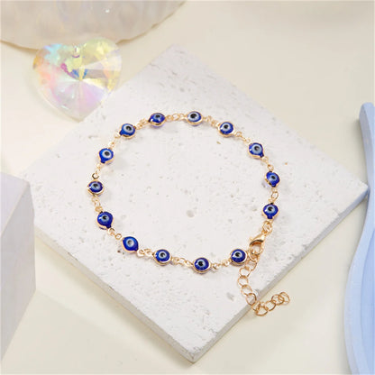 Bohemian Colorful Turkish Eyes Anklets For Women Creative Classic Lucky Evil Blue Eyes Ankle Bracelets Summer Beach Leg Jewelry