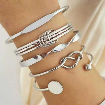 Punk Trendy Multilayer Bracelets for Female Elegant Delicate Twist Sparkling Adjustable Bangles Jewelry Couples Gifts