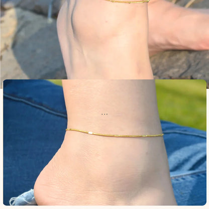 2024 Summer New Gold Color Anklets For Women Stainless Steel Firga Chain Feet Jewelry Layered Link Chain Accessory