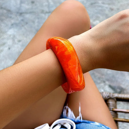 DIEZI Punk Big Geometric irregular Bangles Fashion Hip Hop Acrylic Wide Bangles Bracelets For Women Men New Gift Jewelry