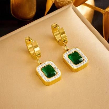 Luxurious Exquisite Emerald Decoration Jewelry Set For Women's Summer Travel Fashion Jewelry Matching