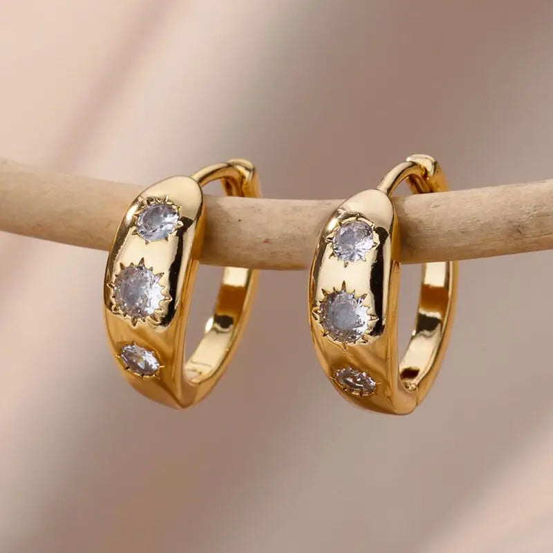 Zircon Star Earring For Women Girl Stainless Steel Hoop Piercing Earring y2k 2023 New Jewelry Accessories aretes free shipping