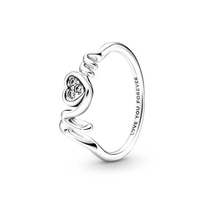European Ring Rings 925 Sterling Silver Heart Bow Round Size 6789 For Women Men Jewelry Party Fashion Wedding
