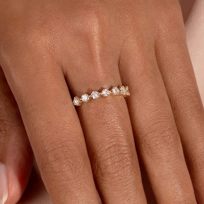 Simple Women's Ring Minimalist Gold Color Geometry Cubic Zirconia Stacking Rings Finger Accessories Female Jewelry Gifts R018