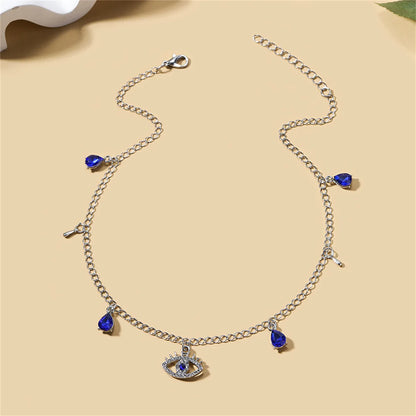 Fashion Evil Eye Necklace For Women Minimalist Classic Turkish Blue Eyes Pendant Choker Fatima Hand Clavicle Chain Lucky Jewelry
