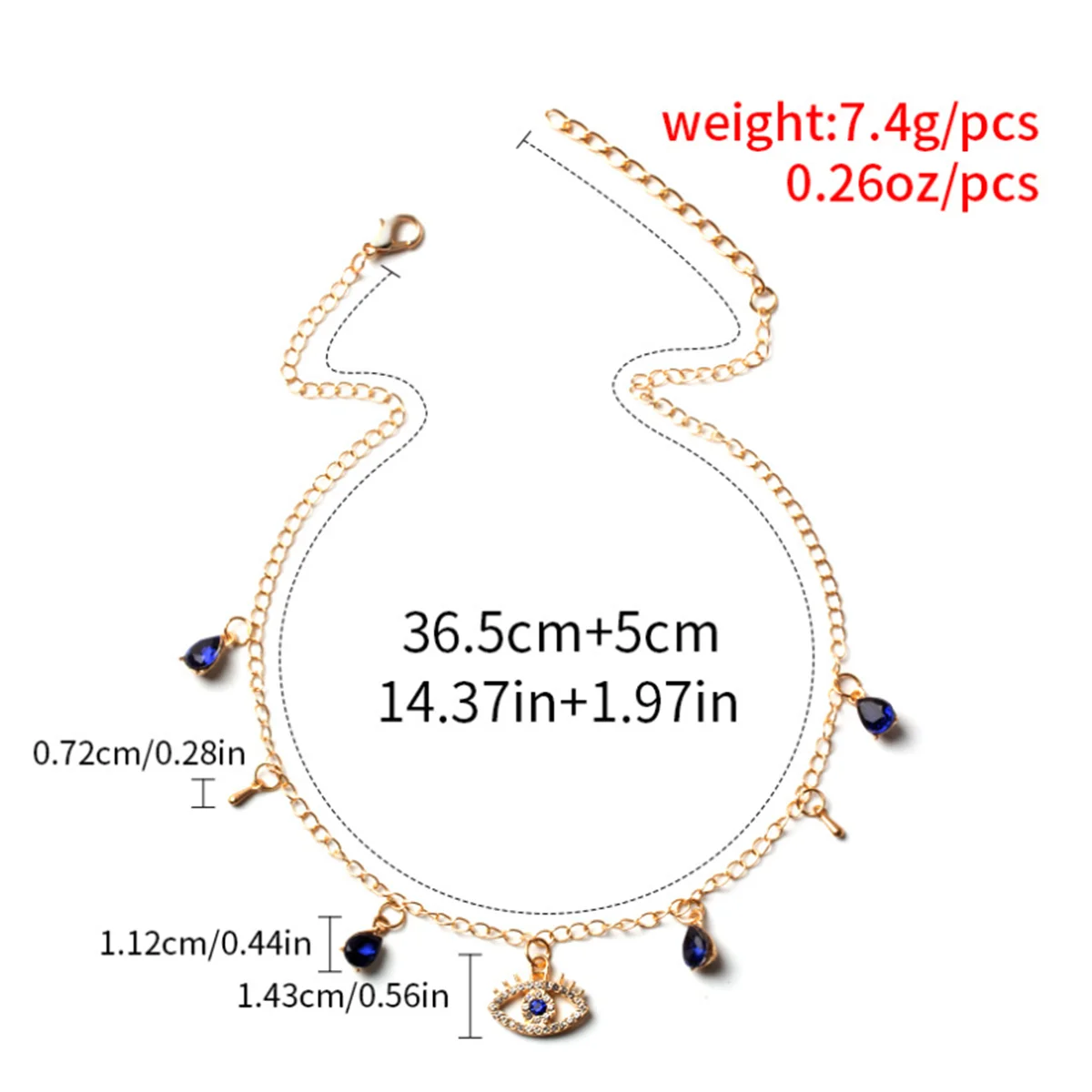 Fashion Evil Eye Necklace For Women Minimalist Classic Turkish Blue Eyes Pendant Choker Fatima Hand Clavicle Chain Lucky Jewelry