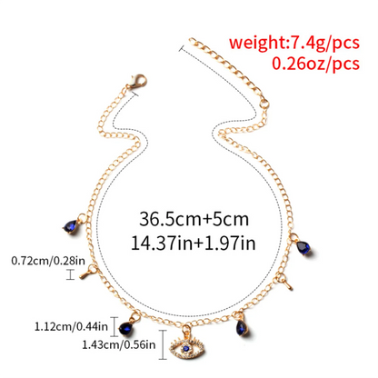Fashion Evil Eye Necklace For Women Minimalist Classic Turkish Blue Eyes Pendant Choker Fatima Hand Clavicle Chain Lucky Jewelry