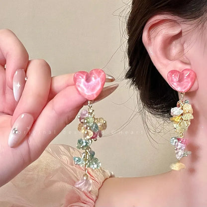 New Colorful Sun Flower Raffia Bead Earrings For Women Girl Handmade Bohemian Rattan Knit Earrings Summer Party Jewelry Gifts