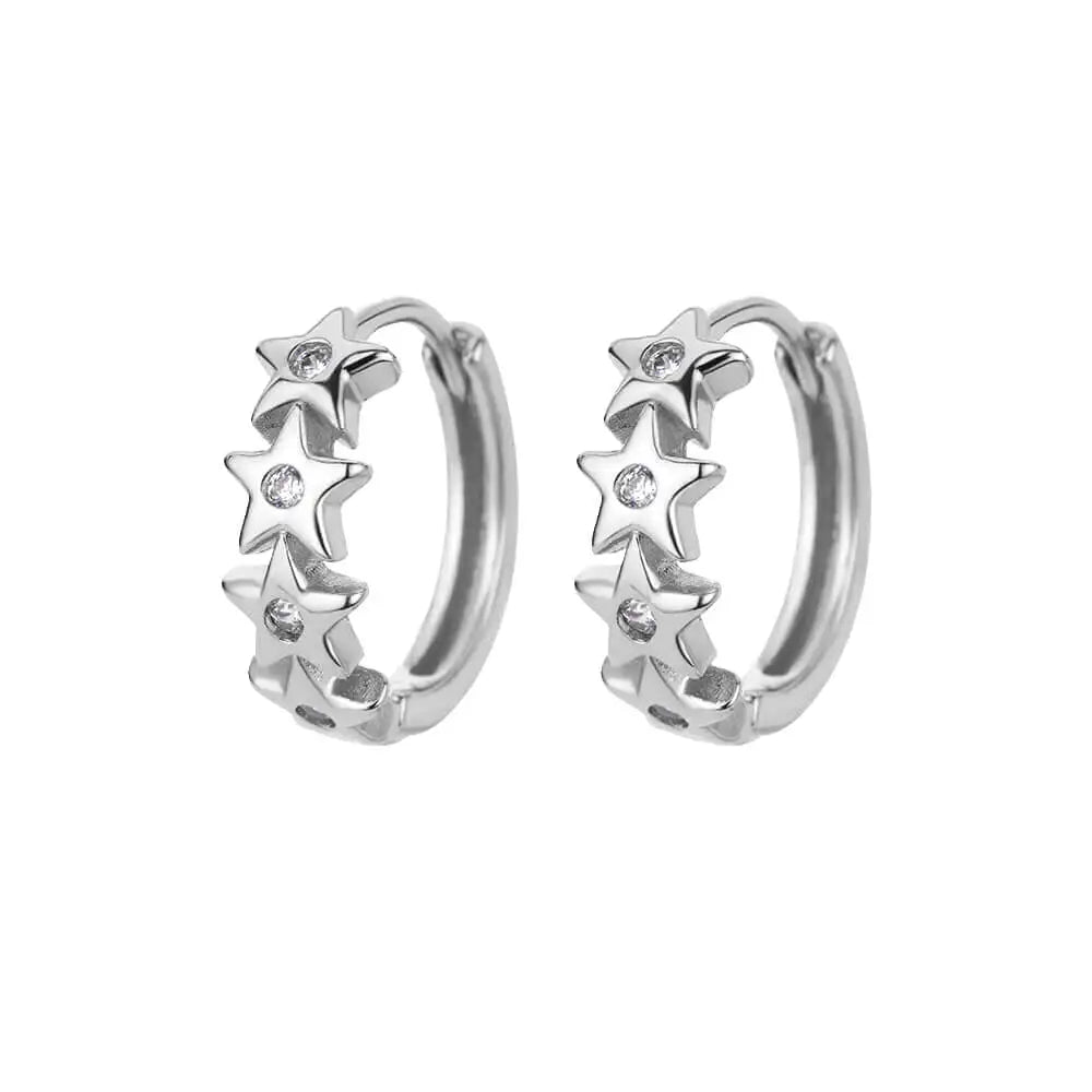 Zircon Star Earring For Women Girl Stainless Steel Hoop Piercing Earring y2k 2023 New Jewelry Accessories aretes free shipping