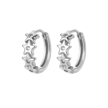Zircon Star Earring For Women Girl Stainless Steel Hoop Piercing Earring y2k 2023 New Jewelry Accessories aretes free shipping