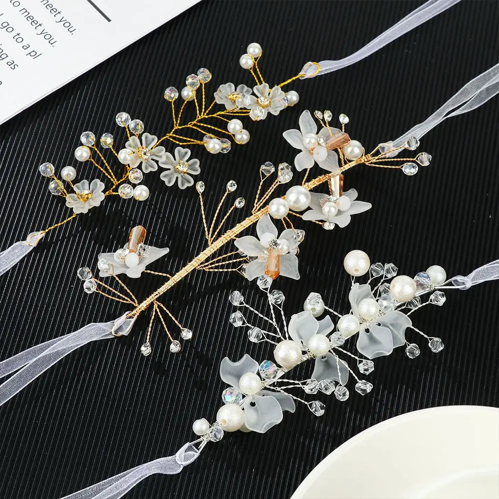 2024 Bridal Wrist Corsage Silk Rose Wedding Hand Flower Wristband Bracelet For Bridesmaid Girls Jewelry Party Marriage Accessory