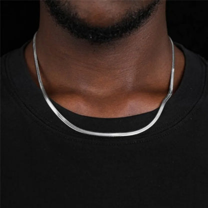 Gold Color Stainless Steel Blade Snake Chain Necklace for Women Men Herringbone Choker Neck Chains 2024 Trend Jewelry Gift Hot