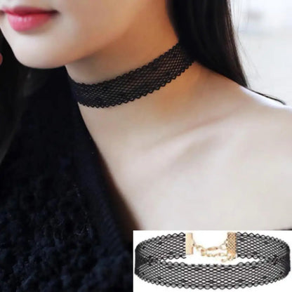 Black Velvet Choker Necklace For Women Vintage Black Star Sexy Lace Necklaces with Pendants Gothic Girl Gifts Neck Jewelry