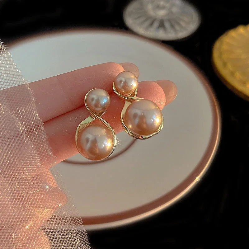 Elegant Lady's Pearl Pendant Earrings Korean Fashion Jewelry Party Student Girl's Simple Accessories Wedding Earrings For Woman