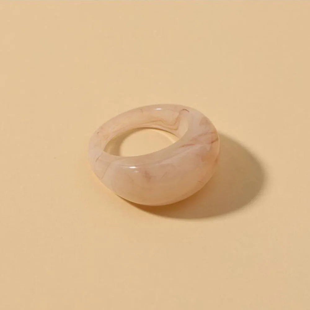 Colorful Transparent Acrylic Rings Set For Women Fashion Transparents Geometric Resin Finger Rings Female Party Jewelry Gift