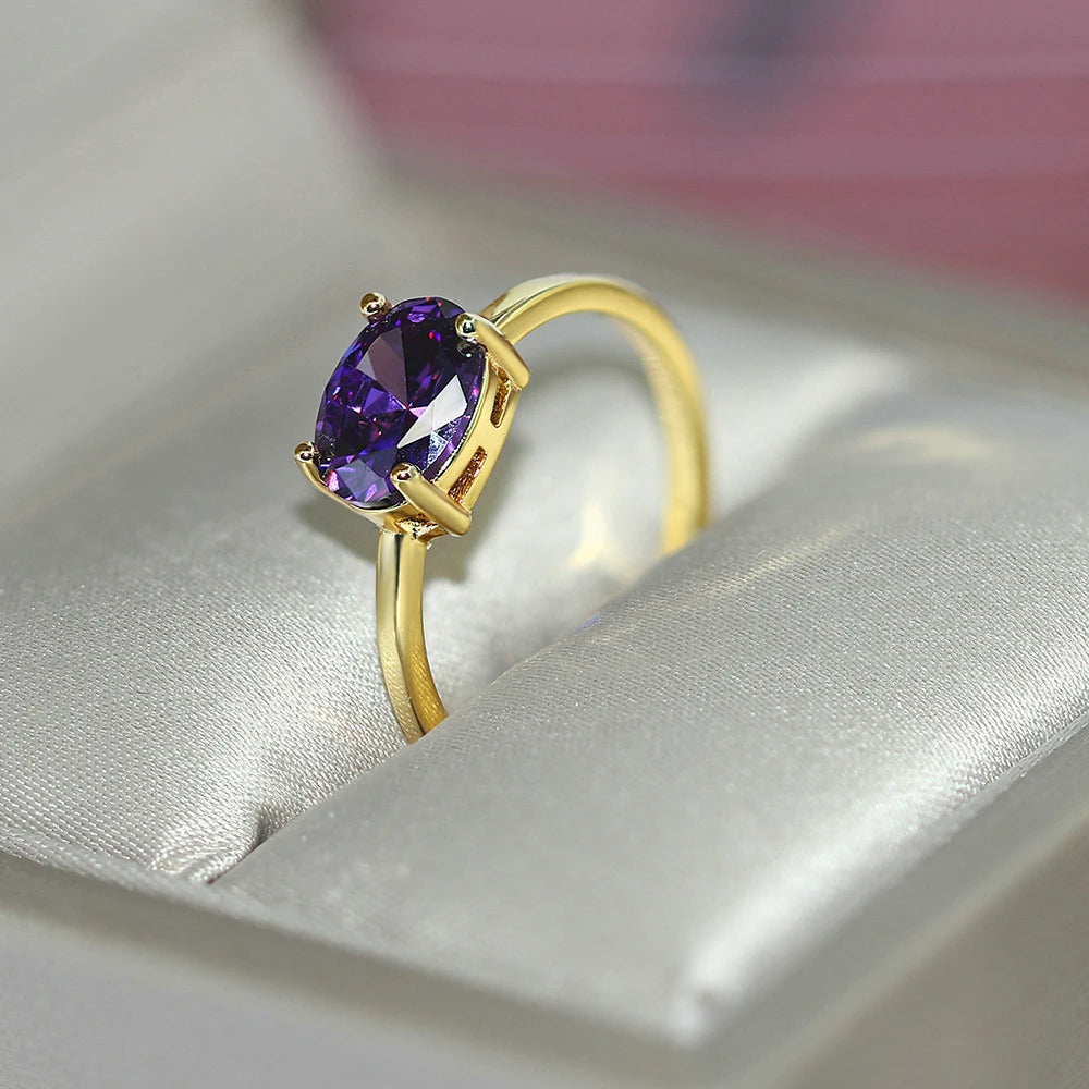 Wedding Engagement Rings For Women Jewellry For Female Gold Color Ring With Stone Women' Ring Dating Jewelry Wholesale R865