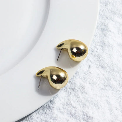 Small Gold Color Water Drop Stud Earring for Women Ear Jewelry Simple Valentine's Day Gift