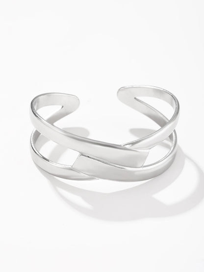 Stainless Steel Bracelet Light Luxury Simple Fashion Geometric Weave Metallic Adjustable Bracelet For Women Jewelry Party Wear