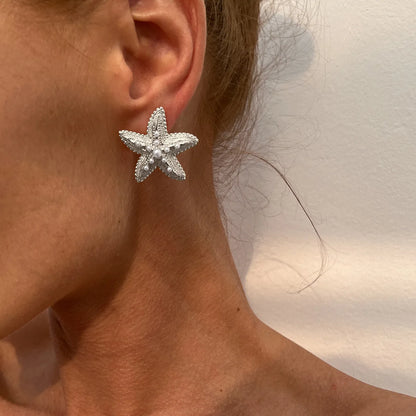 LATS Trendy Gold Color Simulated Starfish Stud Earrings for Women Exquisite Small Star Pearl Earring Summer Beach Daily Jewelry