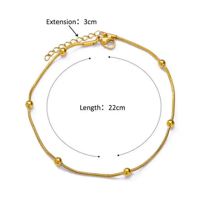 Anklets for Women Stainless Steel Stone Beaded Chain Anklet Summer Beach Accessories Boho Leg Bracelets Jewelry Tobilleras Mujer