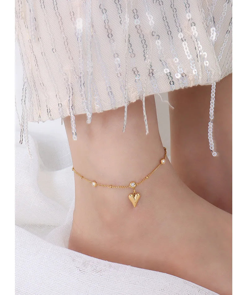 Anklets For Women Stainless Steel 18K Gold Plated High Quality No Tarnish Women's Ankle Bracelets Foot Chains Luxury Ankle Strap