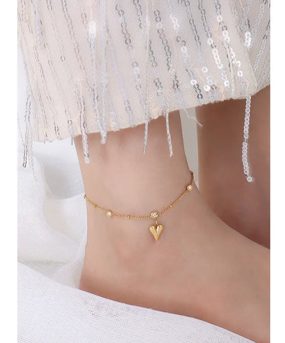 Anklets For Women Stainless Steel 18K Gold Plated High Quality No Tarnish Women's Ankle Bracelets Foot Chains Luxury Ankle Strap