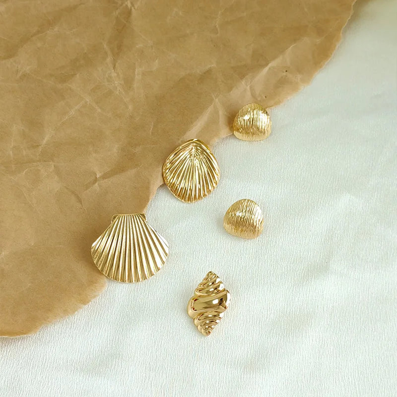 Stainless Steel Vintage Summer Starfish Stud Earrings For Women Simple fashion Star Shell Earrings Stud Ocean Party Jewelry Gift