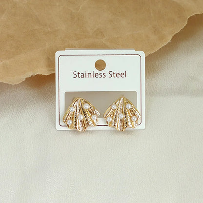 Stainless Steel Vintage Summer Starfish Stud Earrings For Women Simple fashion Star Shell Earrings Stud Ocean Party Jewelry Gift