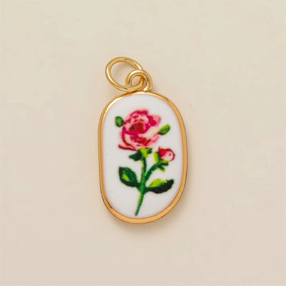 Colorful dopamine pendant with oil droplets, strawberry, crab, heart, shell pattern, color preservation