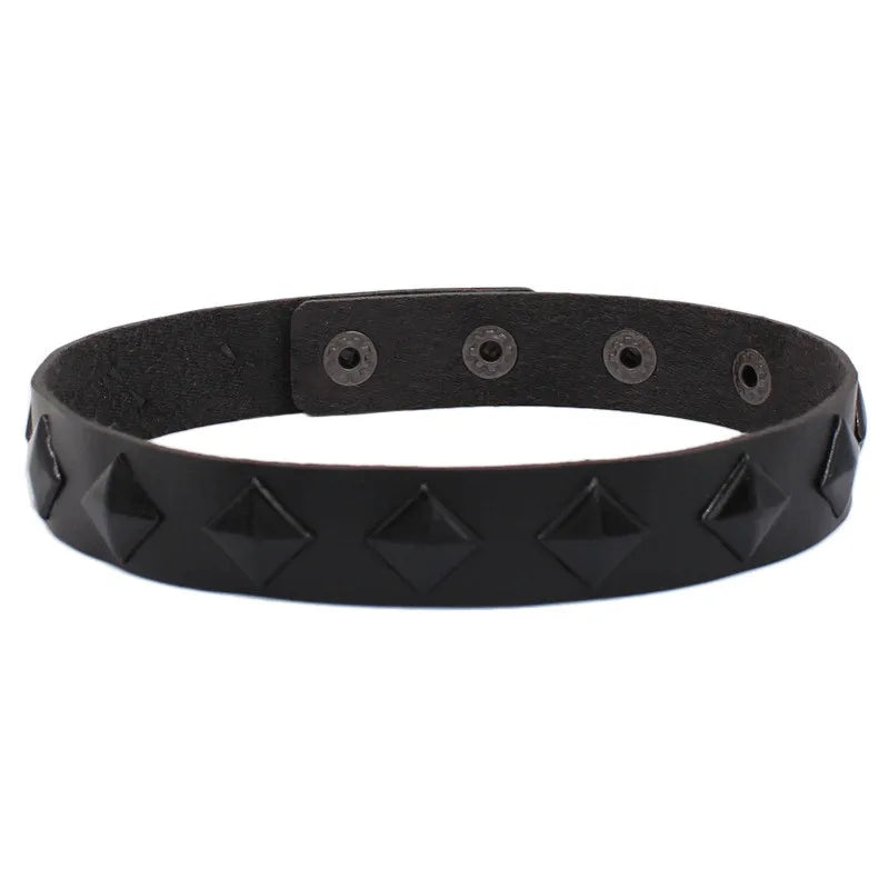 New Black Women Punk PU Leather Square Rivets Choker Collar Necklace Hip Hop Female Girls Party Jewelry 2022 Neck Accessories