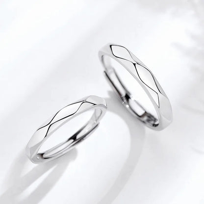 Fashion Black White Ring Geometric Irregularities Smooth Couple Adjustable Rings Simplicity Student Party Jewelry