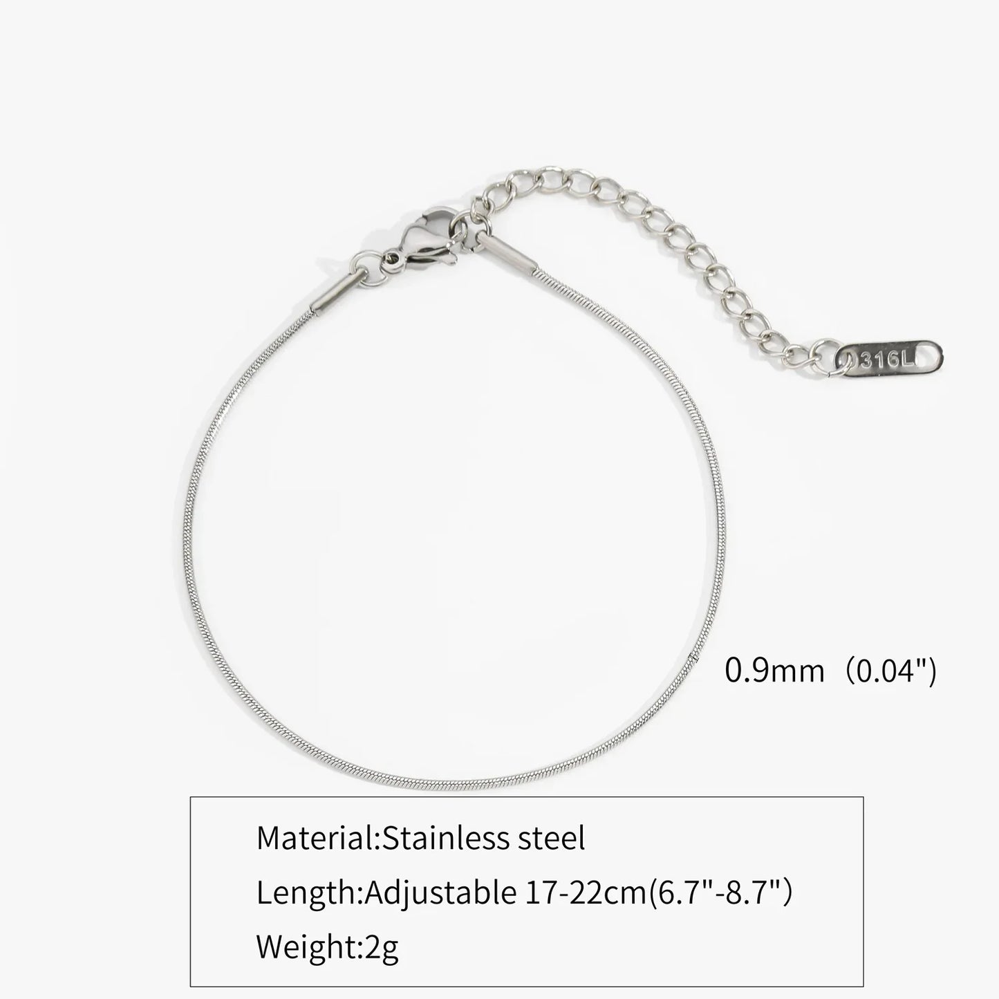 Thin Stainless Steel Snake Chain Bracelet Simple Gold Color Titanium Steel Women Bracelet Fashion Jewelry Trendy Accessories