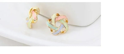 RAVIMOUR 2017 Enamel Pendientes Femme Fashion Gold Color Stud Earrings for Women Piercing Flower Brinco boucle d'oreille Bijoux