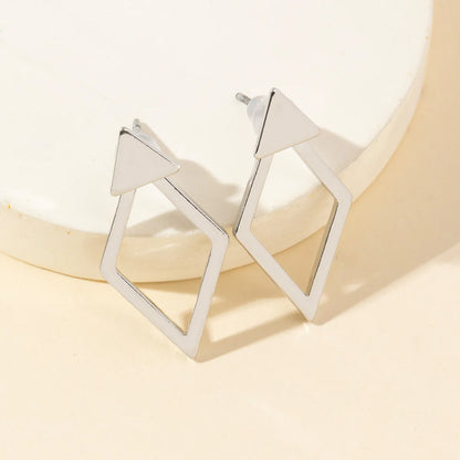 LATS Minimalist Geometric Square Detachable Triangles Stud Earrings for Women Fashion Jewelry Accessories Party Gifts
