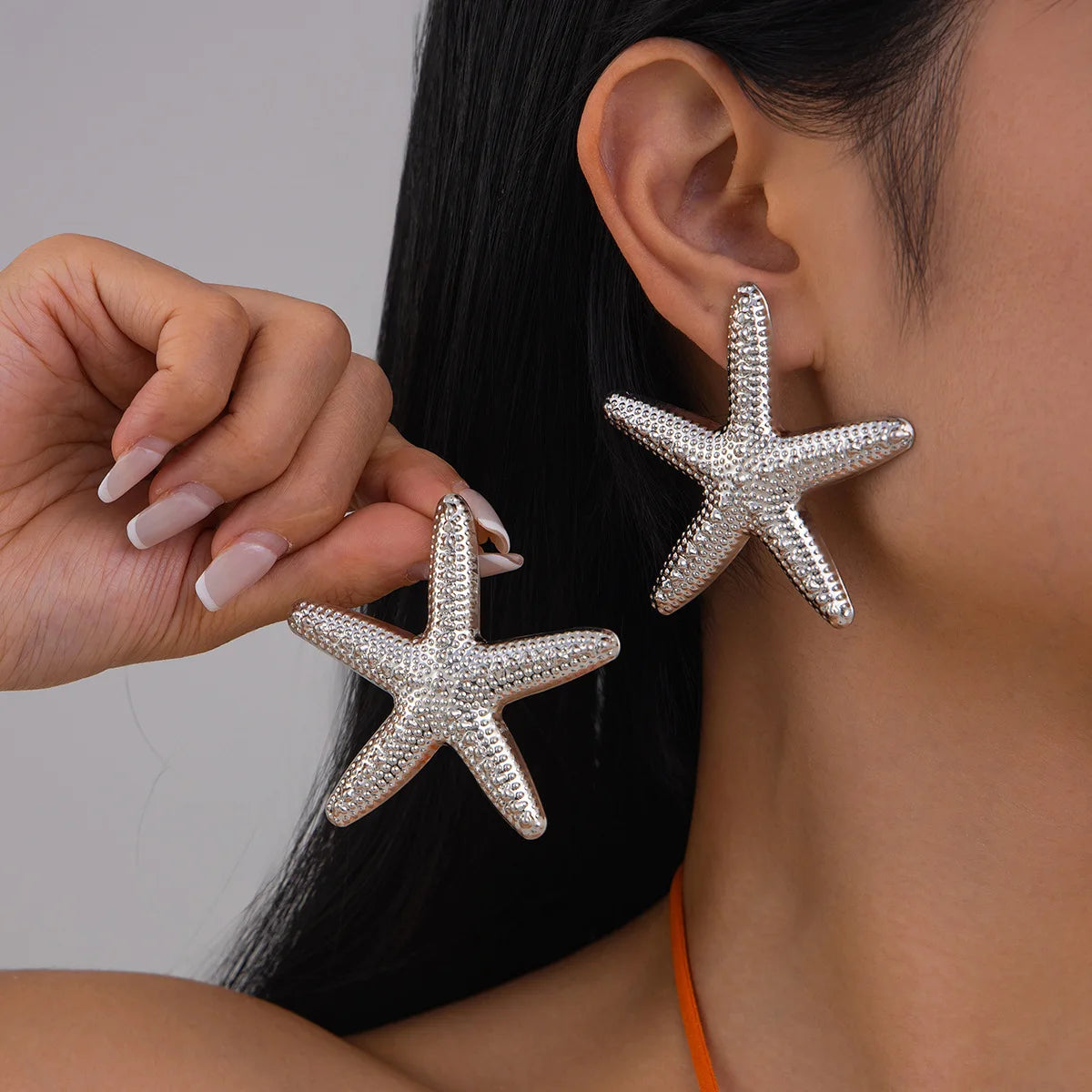 LATS Trendy Gold Color Simulated Starfish Stud Earrings for Women Exquisite Small Star Pearl Earring Summer Beach Daily Jewelry