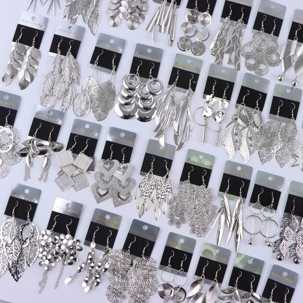 10Pairs/Lot Elegant Simple Stainless Steel Women Earrings Geometric Heart Mixed Style Jewelry Gift Giving Wedding Travel