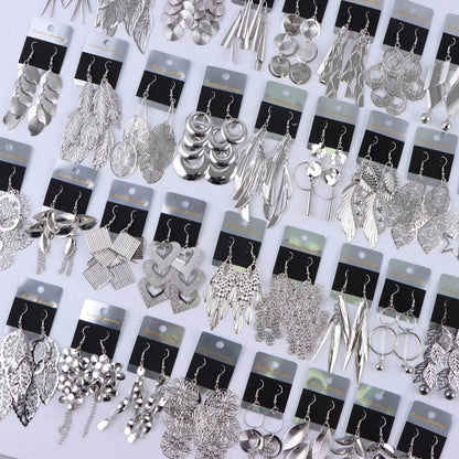 10Pairs/Lot Elegant Simple Stainless Steel Women Earrings Geometric Heart Mixed Style Jewelry Gift Giving Wedding Travel