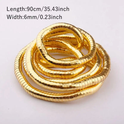 Bendable Snake Necklace Bendable Gold Silver Necklace Flexible Bracelet Twistable Choker for Women Girls Jewelry Accessories