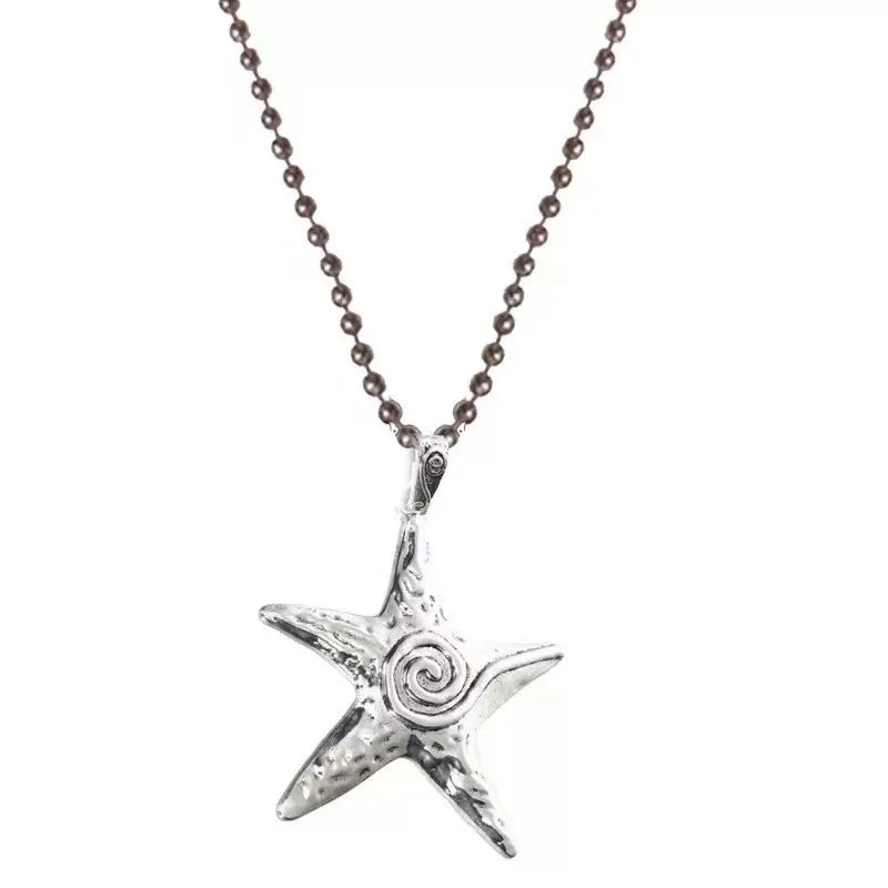 LATS Starfish Pendant Necklace Female Niche Retro Sweet Cool Spicy Girl Style Subculture Ins Starry Starfish Collarbone Chain
