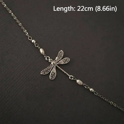 Anklet Jewelry Fashion Dragonfly Anklet With Pearl Dragonfly Simple Bracelet Ankle Pearl and American Lady European Beach D8S9